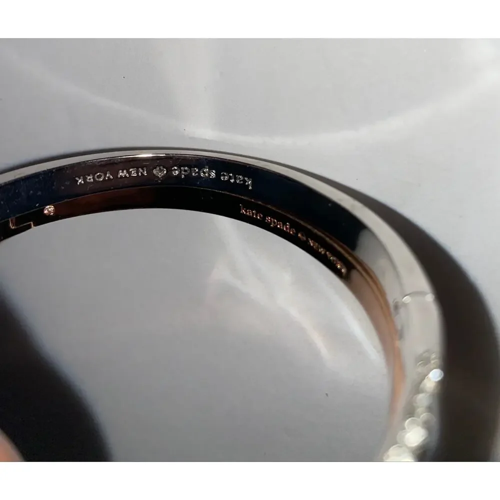 Kate Spade New York Set of 2 Hinged Crystal Bangles – Rose Gold & Silver Tone